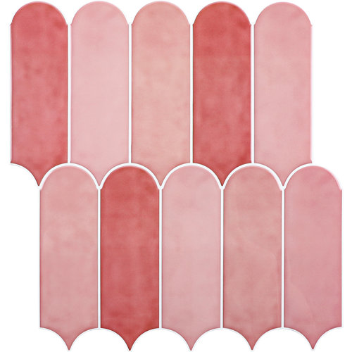 HOMEART 11.9'' W x 11.3'' L Peel and Stick Backsplash Feather Mosaic